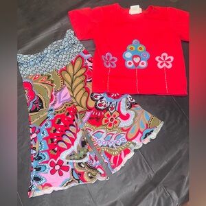 Colorful Kids Matching Set with Red Top